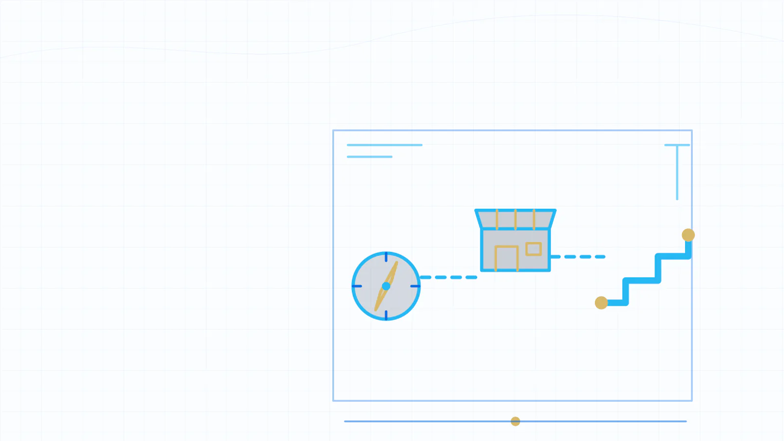 Blueprint illustration of a UAE business storefront beginning a guided company setup path.