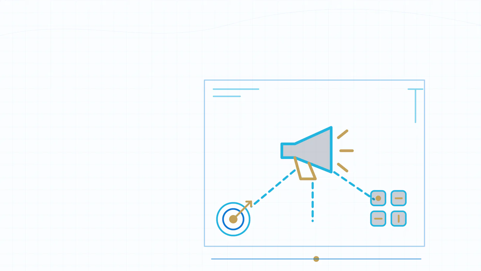 Blueprint illustration of UAE marketing guides linking campaign reach, community and growth goals.